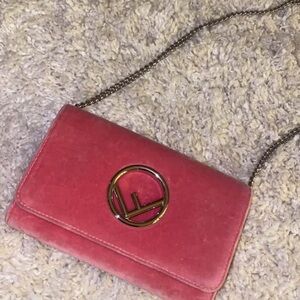 Fendi Pink Velvet Crossbody Bag
